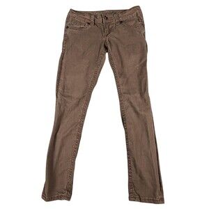 Seven7 Jeans Womens 31 Brown Skinny Stretch Denim 5 Pocket Low Rise (32x28.5)
